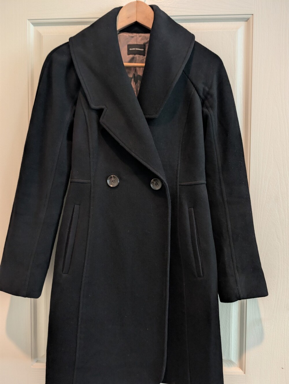 Club Monaco Black Wool Coat- Small